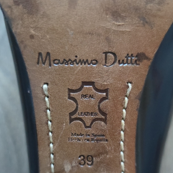 Massimo Dutti - Black Leather Heeled Loafers - Size 39 - Picture 9 of 10